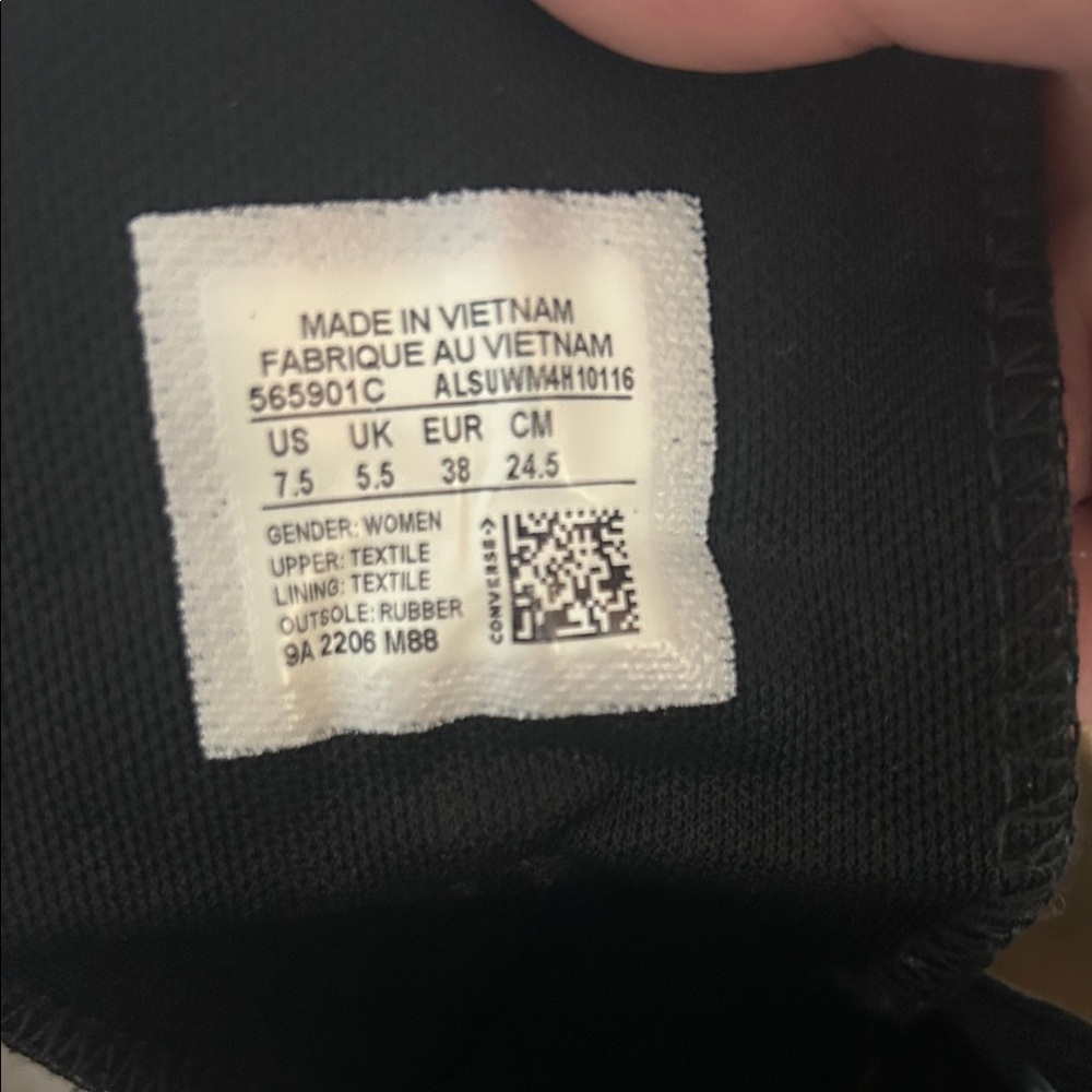 Converse Black and White Women's Sneakers - Picture 2 of 3